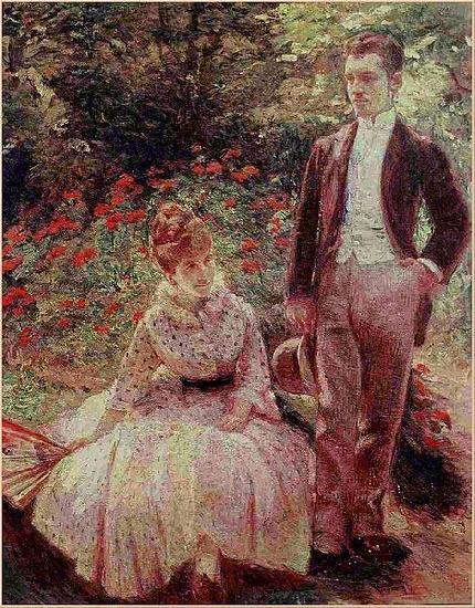 Marie Bracquemond The Artist Son and Sister in the Garden at Sevres China oil painting art
